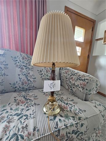 Wood & Brass Table Lamp