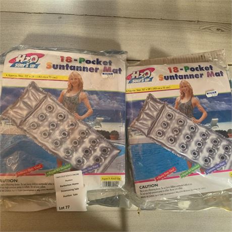 H2O Surf's Up 18-Pocket Suntanner Floating Pool Mat Lot In Original Packaging