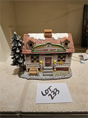 2002 Lefton Barber Shop Lighted Village House