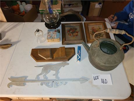 Mixed Home Lot: Candle Holder/Wall Art/Metal Art/Plastic Tree Wall Art & More