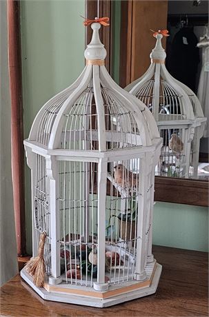 Large White Victorian Dome Cathedral Bird Cage