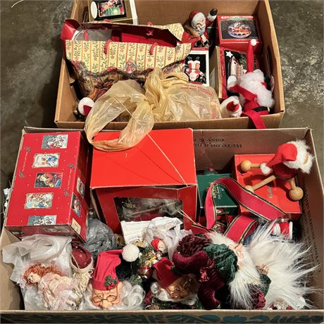 2 Loaded Boxes - Variety of Santas, Loads of Ornaments and More