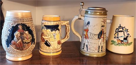 4 Decorative Steins