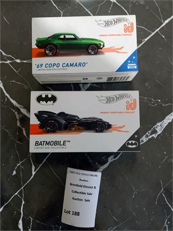 Hot Wheels id Batmobile Car & 69 Copo Camaro Die Cast Cars