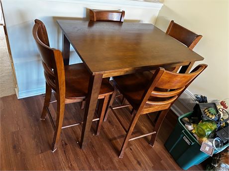 Bar height Table and four matching chairs