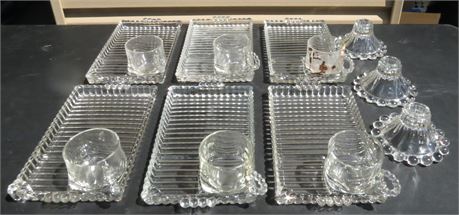 Glass Serving Set, Candleholders