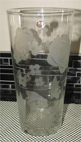 Pusabahce Etched Glass Vase