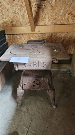 ANTIQUE WARDS 1598R CAST IRON WOOD BURNING STOVE