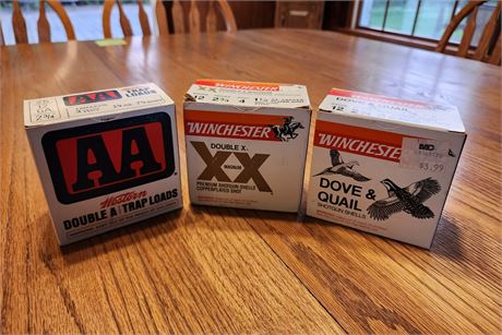 3-Full boxes 12 GA. Shells-Western/Winchester