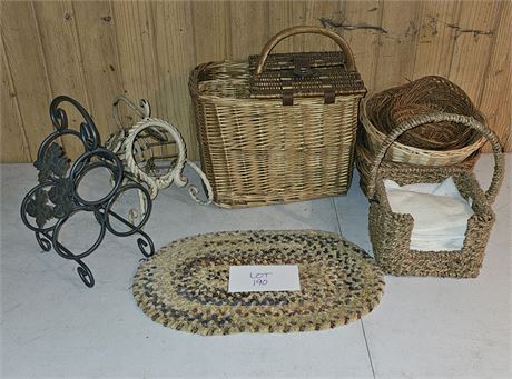 Wine Bottle Racks, Wine Basket, Napkin Holder & More