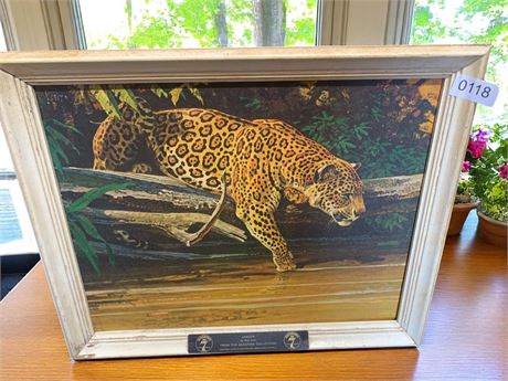 Seagram 7 Collection Bob Kuhn "Jaguar" Framed Canvas Print Ad