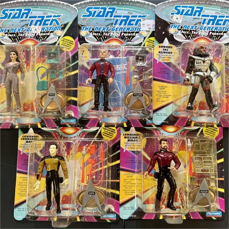 1992 Star Trek The Next Frontier Action Figures - Lot of 5