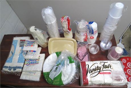 Disposable Cups, Napkins, Plates