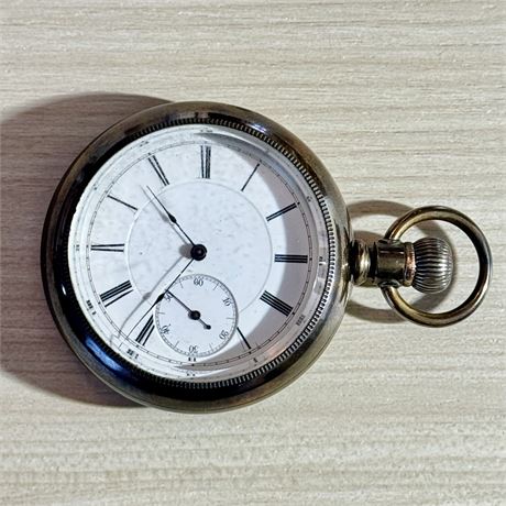 Antique 925 Sterling Silver Tavannes Swiss Pocket Watch, Crescent Case