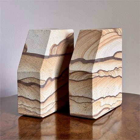 Natural Sandstone Bookends - 6x5"T