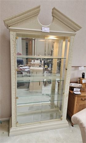Large Curio Lighted Cabinet with Glass Shelves
