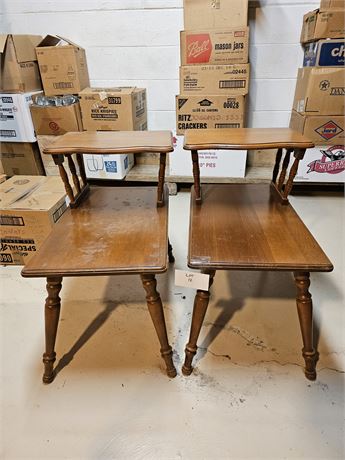 Matching Two Tier Wood End Tables