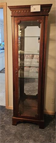 Wood & Glass Shelf Lighted Curio Cabinet "Jasper Cabinet Company"