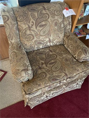 Brown/Tan Paisley Pattern Living Room Chair