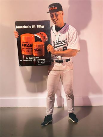 Life-Size Cardboard Cutout Standee of Cal Ripken Jr. Advertising FRAM Oil Filter