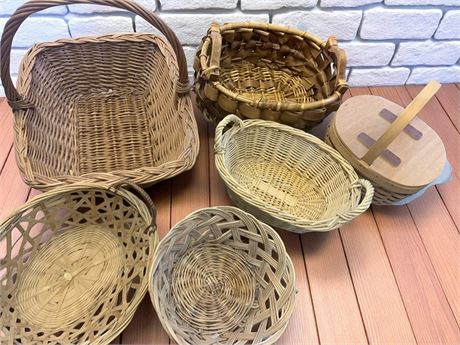 Wicker Basket Lot of 6