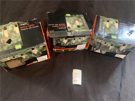 Solar Power LED String Light Lot of 3 - Original Boxes