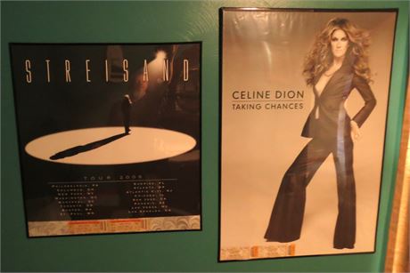 Framed Posters: Barbera Streisand, Celine Dion