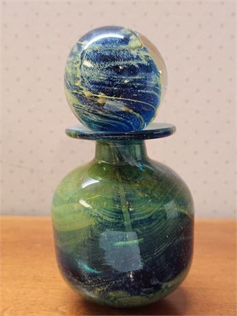 Malta Ocean-tones Heavy Paperweight Vase with Ball Stopper