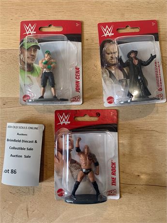 Mattel WWE Superstars Mini Figures Lot - The Rock, John Cena, Undertaker