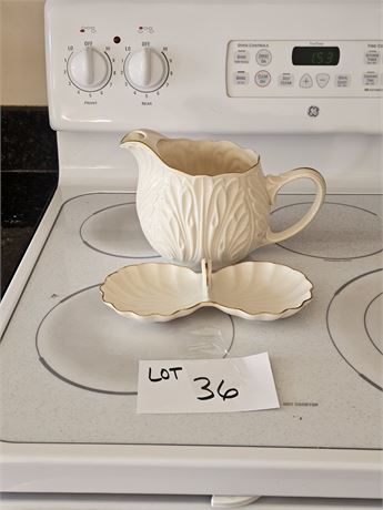 Lenox Cabbage Leaf Pitcher & Relish Dish