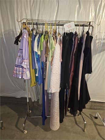 Clothes Rack with All Season Ladies Clothes Size 4