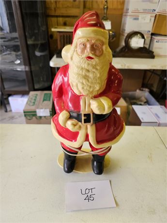 Vintage Hard Plastic Blown Mold Tabletop Santa