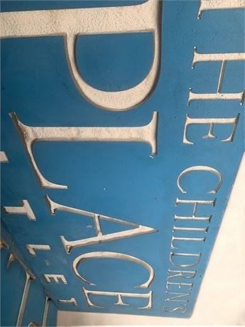 "The Children's Place Outlet" Blue/White/Silver Double-Sided Store Adv Sign