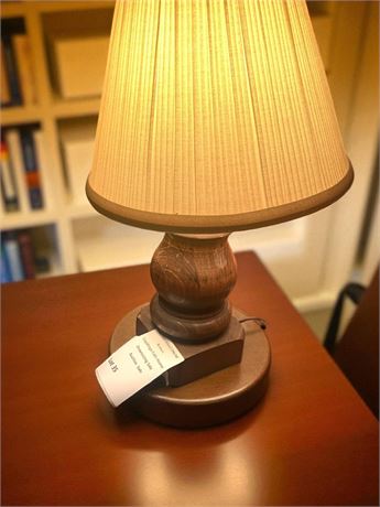 MCM Wood Table Lamp W/Fabric Lamp Shade