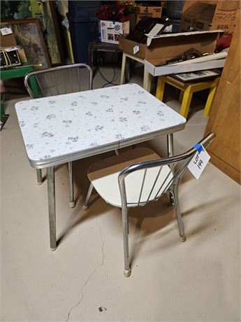 Vintage Formica Childs Table & Chairs