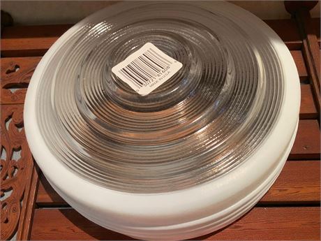 Westinghouse 8560800 White & Clear Glass Drum Shade Lot - 2 Boxes