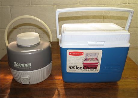 Coleman Drink Cooler, Rubbermaid Cooler