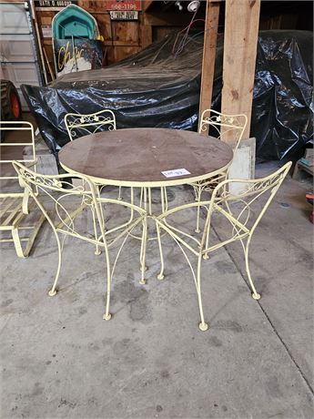 Vintage Metal Patio Table & Chairs