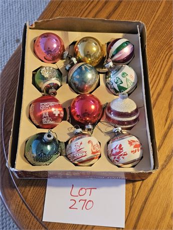 Vintage Mixed Christmas Ornaments- Shiney Brite, Mica Glitter, Indent & More