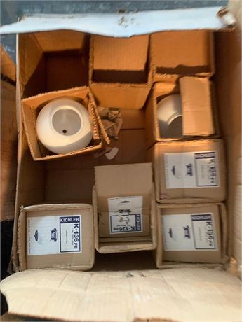 White Glass Replacement Globes/Fixtures Lot