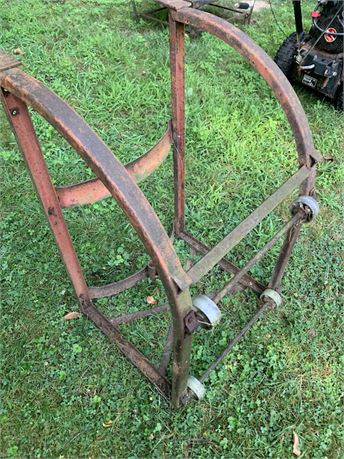 Vintage Metal Drum Barrel Dolly Cart