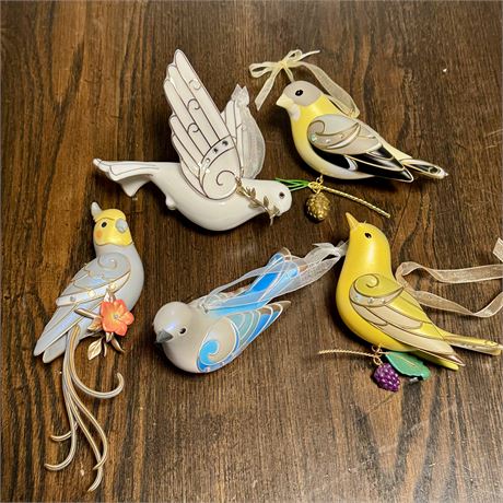 Hallmark Beauty of the Birds Ornaments - Loose Lot of 5