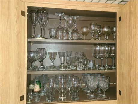 Cupboard Cleanout:Barware/Wine/Brandy/Shot Glasses & More