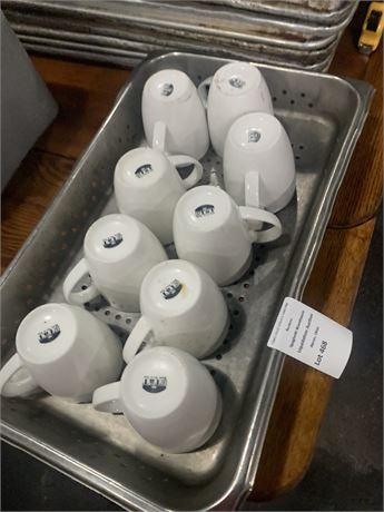 Etam White Ceramic Coffee Mug Lot of 9