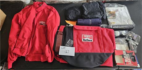 Marlboro Racing Team & More- Wind Breaker Size Small, Water Bottles & Large