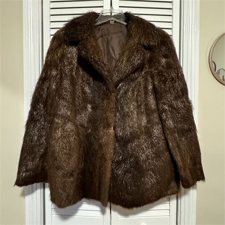 1960's Womens Genuine Chocolate Mink Fur Coat