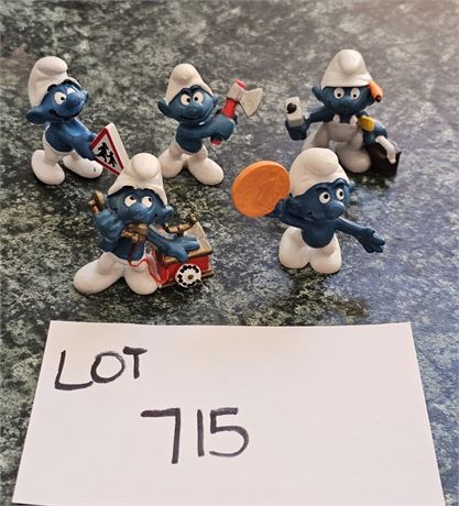 Original Vintage PVC Schleich Peyo Mixed Figurines Lot - 1980's Dates, Sizes