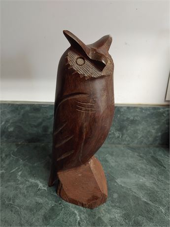 Solid Wood Carved Owl~Made in Mexico