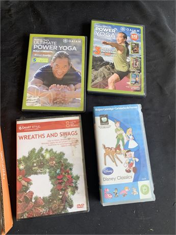 VHD/DVD Lot - Christmas, Yoga & More