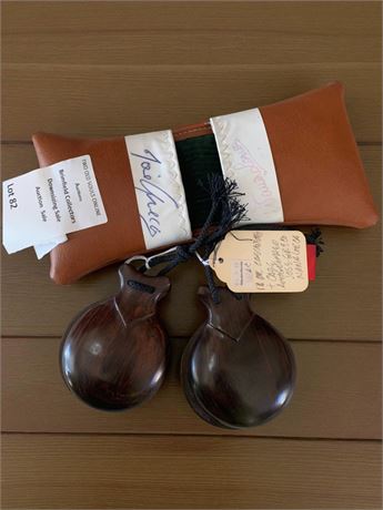 Wood Castanet Musical Instruments Case Signed By Jose Greco & Nana Lorca
